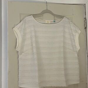 Maeve White Frayed Detail Top